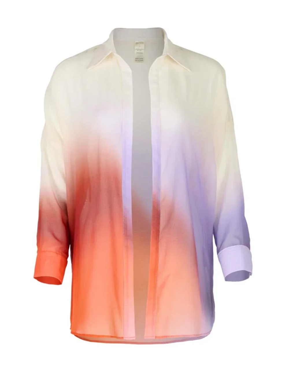 Baobab Collection Women's Ombre Button-Front Shirt - Cream, Coral & Lavender - Picture 2 of 8